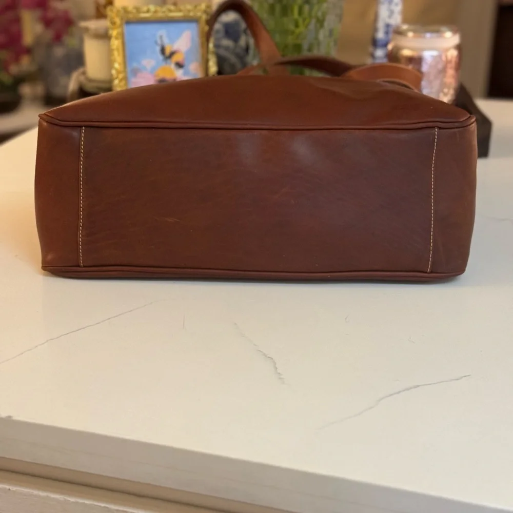 🤎 LEVENGER MADE IN ENGLAND BROWN LEATHER TOTE BAG! - Picture 6 of 10